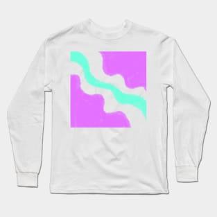 Purple green watercolor art design Long Sleeve T-Shirt